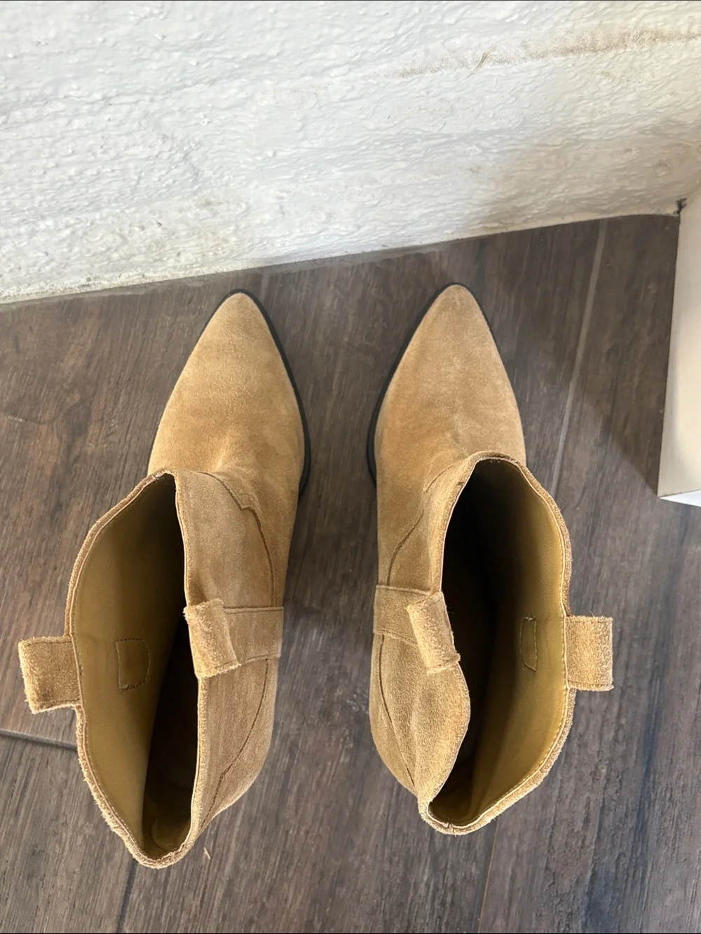 Marc Fisher Suede Pointed Western Booties - Tan